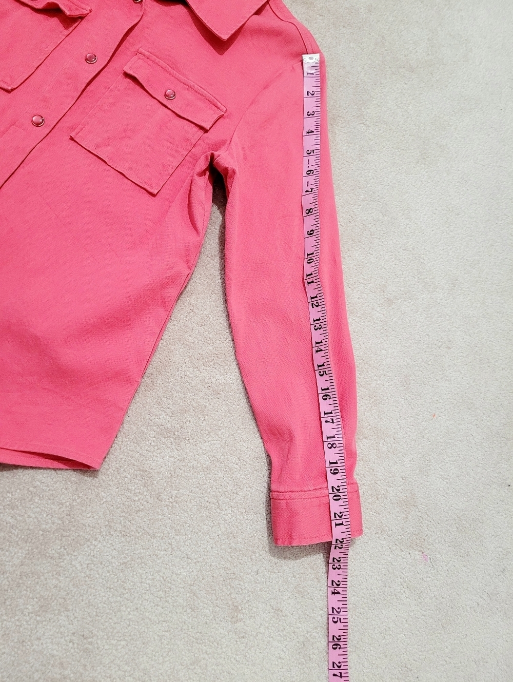 Liverpool Pink Shacket Size XS Lightweight Pearl Snap Front Shirt Jacket Casual - Picture 11 of 14